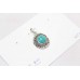 Handmade Pendant Earring Set 925 Sterling Silver Blue Turquoise Stones A350